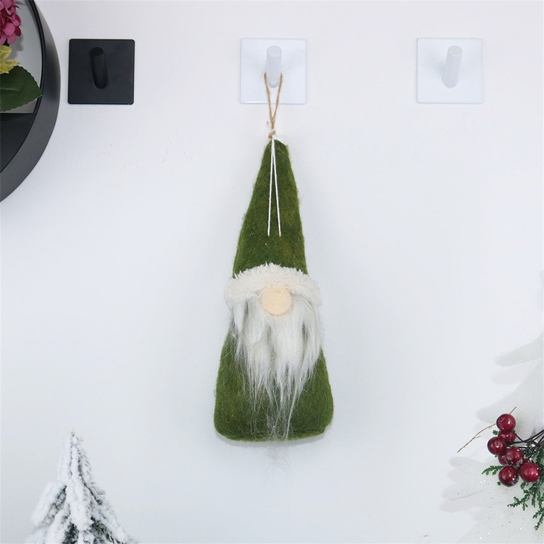 ELECTROPRIME CX20213 Square Faceless Doll Christmas Tree Pendant Decoration(Green)