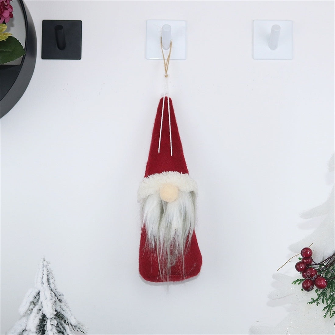 ELECTROPRIME CX20213 Square Faceless Doll Christmas Tree Pendant Decoration(Red)