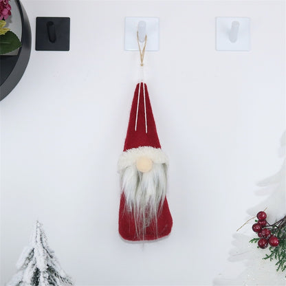 ELECTROPRIME CX20213 Square Faceless Doll Christmas Tree Pendant Decoration(Red)