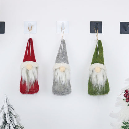 ELECTROPRIME CX20213 Square Faceless Doll Christmas Tree Pendant Decoration(Red)