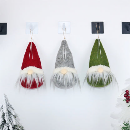 ELECTROPRIME CX20211 Circle Faceless Doll Christmas Tree Pendant Decoration(Red)