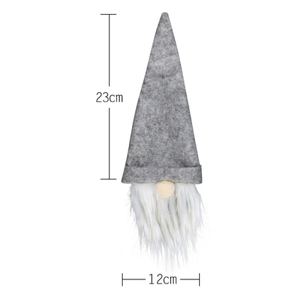 ELECTROPRIME 2 PCS CX20214 Faceless Doll Wine Bottle Bag Christmas  Decoration(Grey)