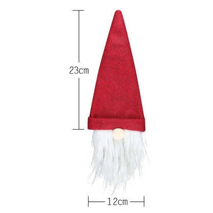 ELECTROPRIME 2 PCS CX20214 Faceless Doll Wine Bottle Bag Christmas  Decoration(Red)