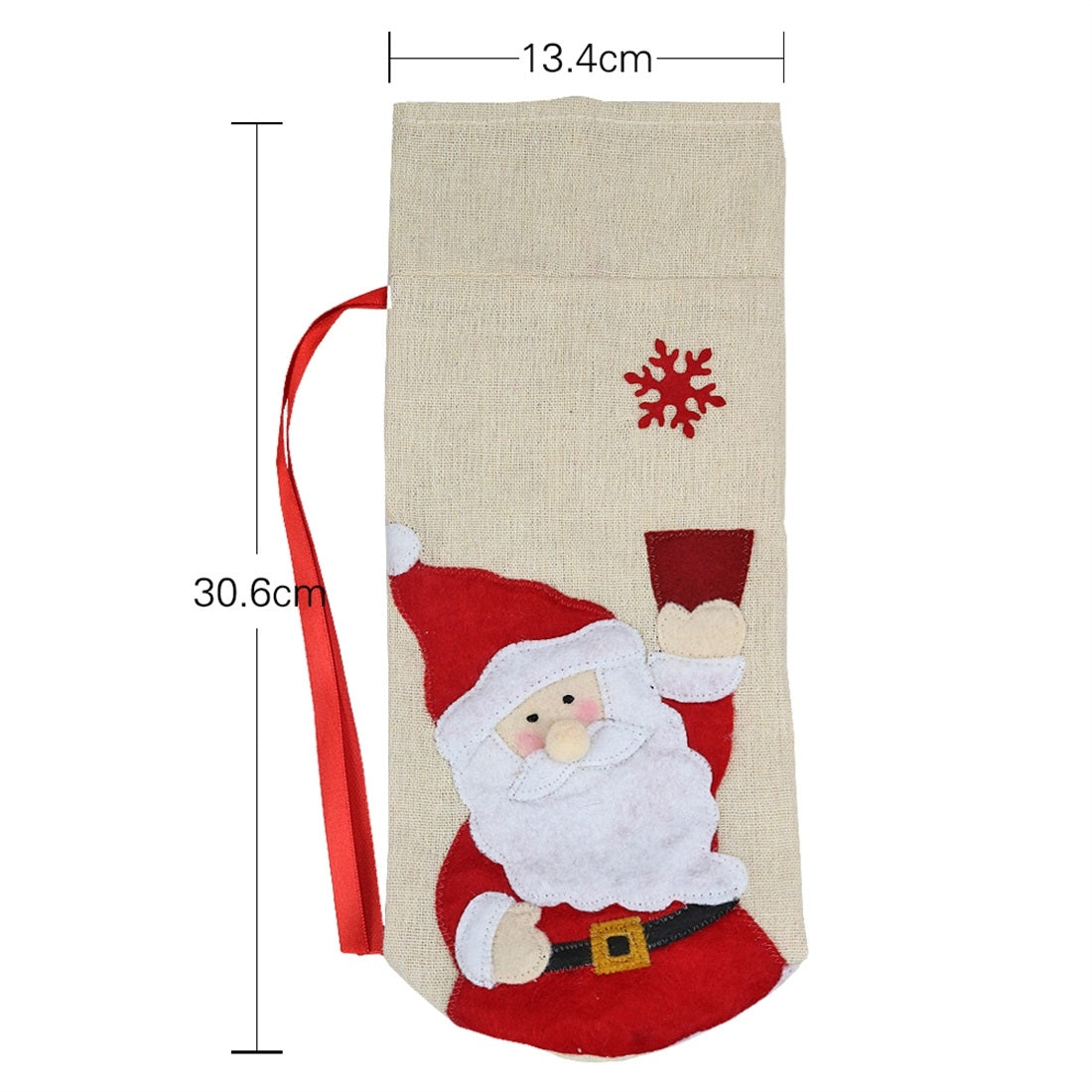 ELECTROPRIME 2 PCS CX20216 Santa Claus Pattern Wine Bottle Bag Christmas Decoration