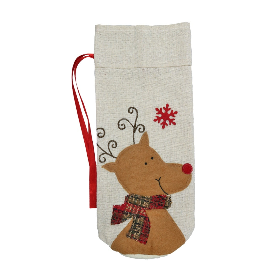 ELECTROPRIME 2 PCS CX20216 Elk Pattern Wine Bottle Bag Christmas Decoration