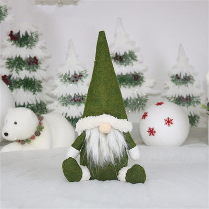 ELECTROPRIME CX20217 Faceless Doll Window Ornament Christmas Decoration(Green)