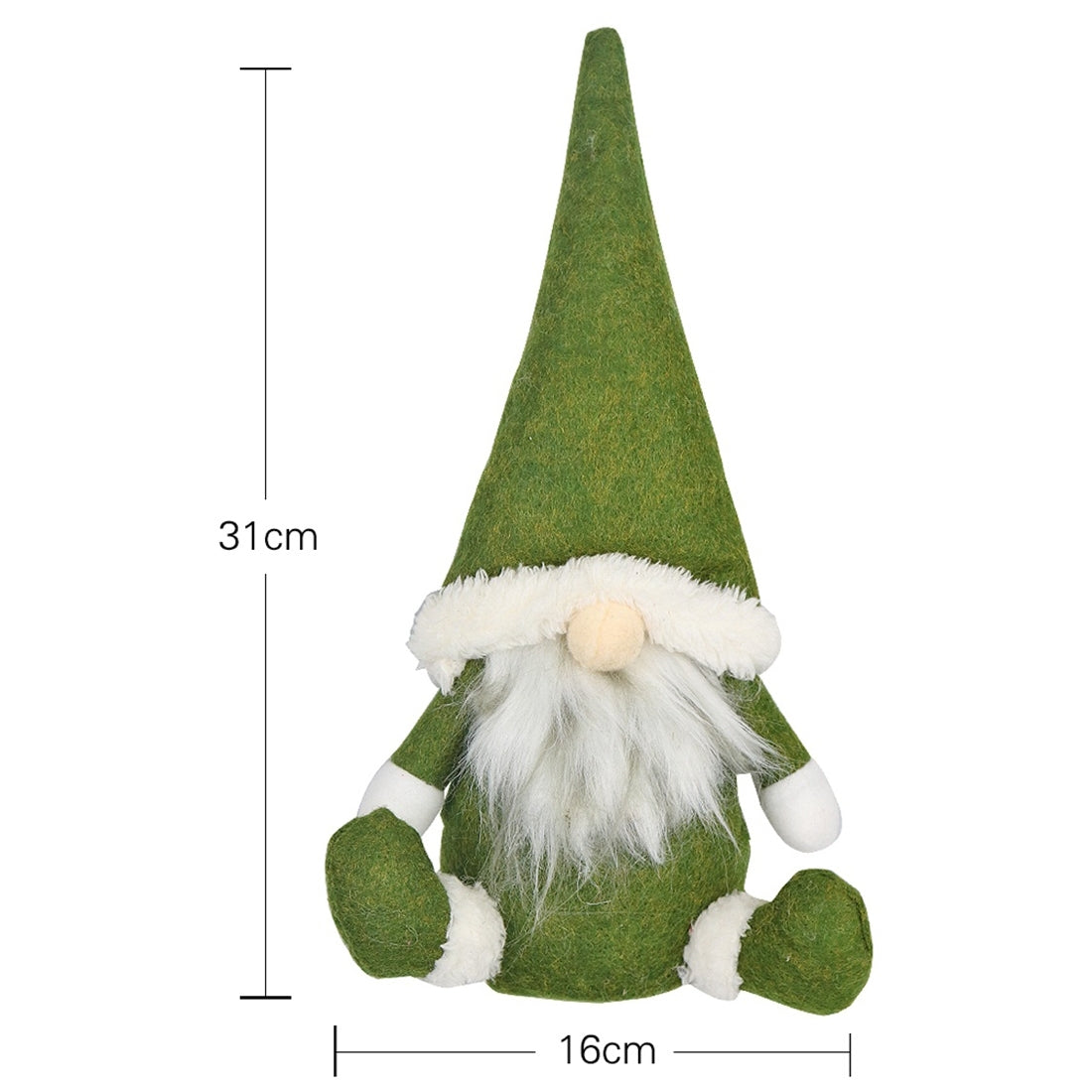 ELECTROPRIME CX20217 Faceless Doll Window Ornament Christmas Decoration(Green)