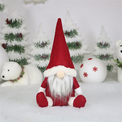 ELECTROPRIME CX20217 Faceless Doll Window Ornament Christmas Decoration(Red)