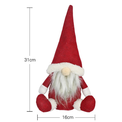 ELECTROPRIME CX20217 Faceless Doll Window Ornament Christmas Decoration(Red)