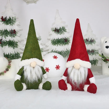 ELECTROPRIME CX20217 Faceless Doll Window Ornament Christmas Decoration(Red)