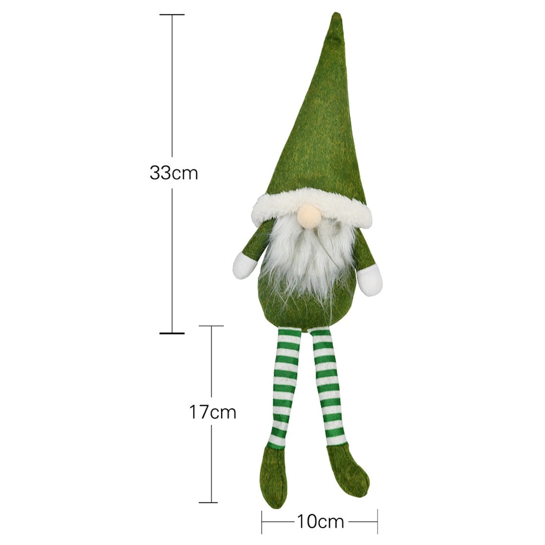 ELECTROPRIME CX20218 Faceless Long-legged Sitting Doll Window Ornament Christmas Decoration(Green)