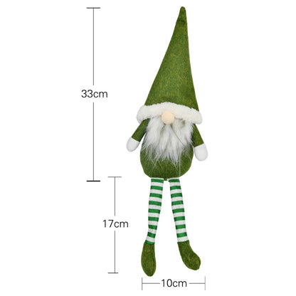 ELECTROPRIME CX20218 Faceless Long-legged Sitting Doll Window Ornament Christmas Decoration(Green)