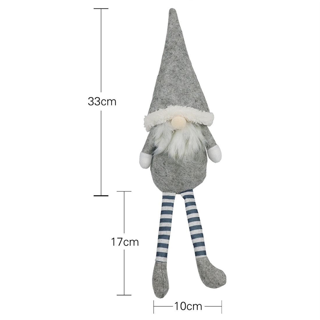ELECTROPRIME CX20218 Faceless Long-legged Sitting Doll Window Ornament Christmas Decoration(Grey)
