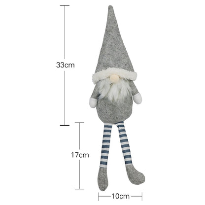 ELECTROPRIME CX20218 Faceless Long-legged Sitting Doll Window Ornament Christmas Decoration(Grey)