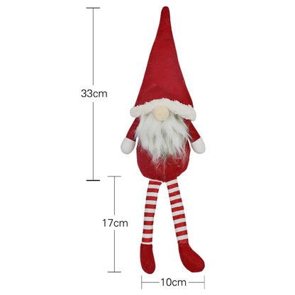 ELECTROPRIME CX20218 Faceless Long-legged Sitting Doll Window Ornament Christmas Decoration(Red)