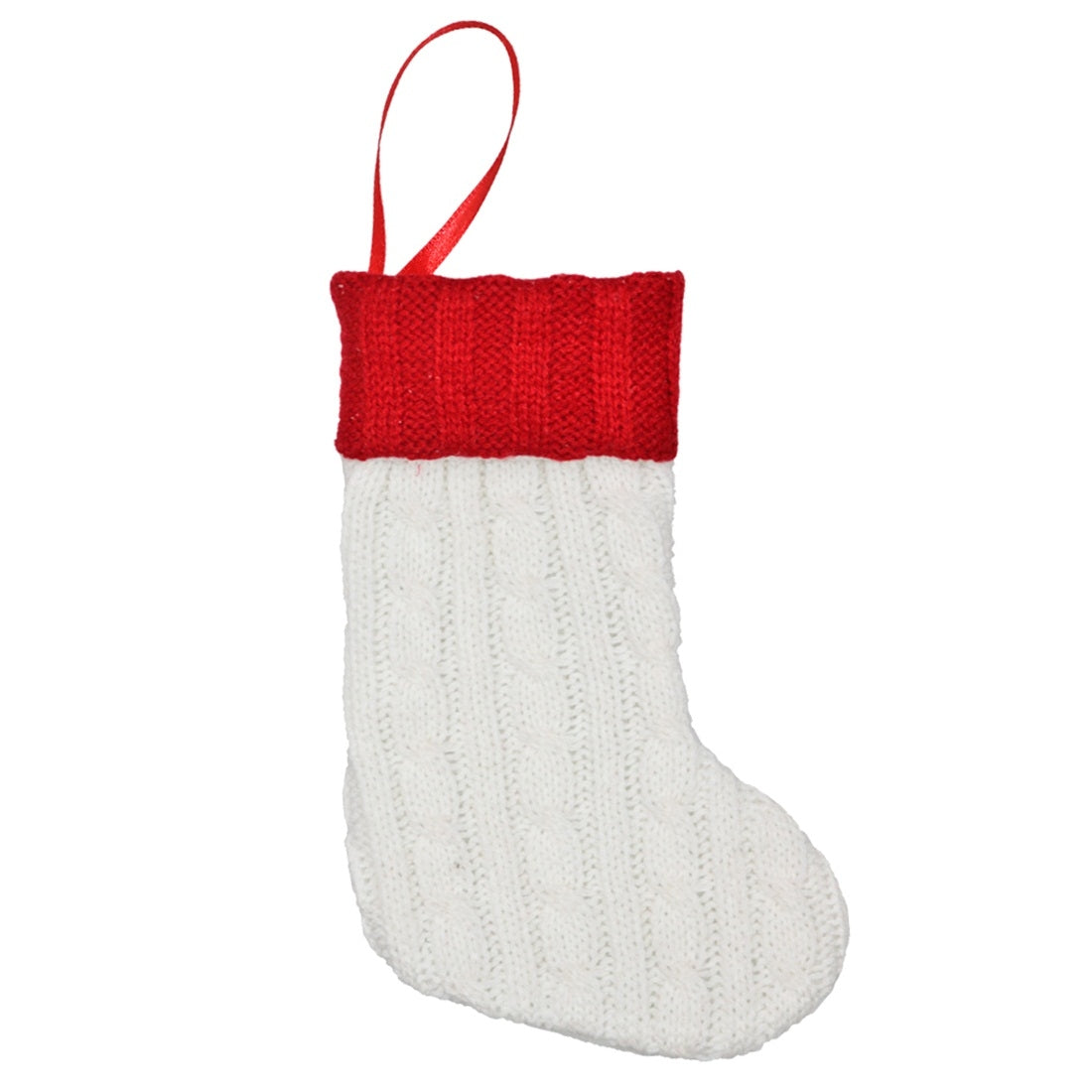 ELECTROPRIME 2 PCS CX20220 Christmas Wool Knitting Sock Gift Bag Christmas Tree Pendant Decoration(White)