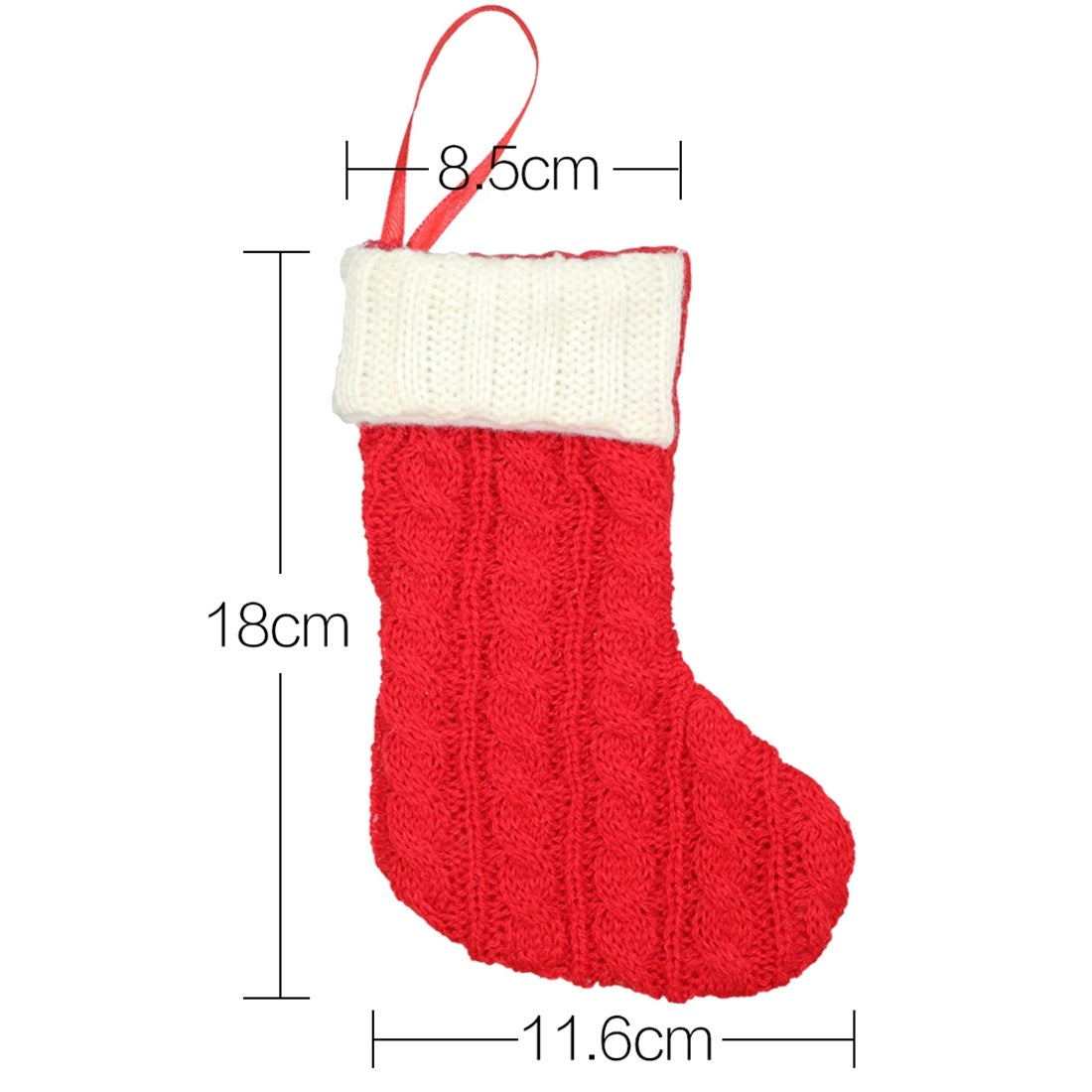 ELECTROPRIME 2 PCS CX20220 Christmas Wool Knitting Sock Gift Bag Christmas Tree Pendant Decoration(White)