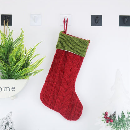 ELECTROPRIME CX20221 Christmas Wool Knitting Sock Gift Bag Christmas Tree Pendant Decoration(Red)
