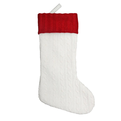 ELECTROPRIME CX20221 Christmas Wool Knitting Sock Gift Bag Christmas Tree Pendant Decoration(White)