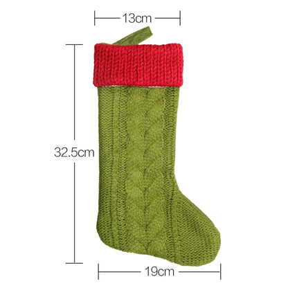 ELECTROPRIME CX20221 Christmas Wool Knitting Sock Gift Bag Christmas Tree Pendant Decoration(White)