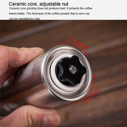 ELECTROPRIME Portable Conical Burr Mill Manual Stainless Steel Hand Crank Coffee Bean Grinder, Capacity: 40g