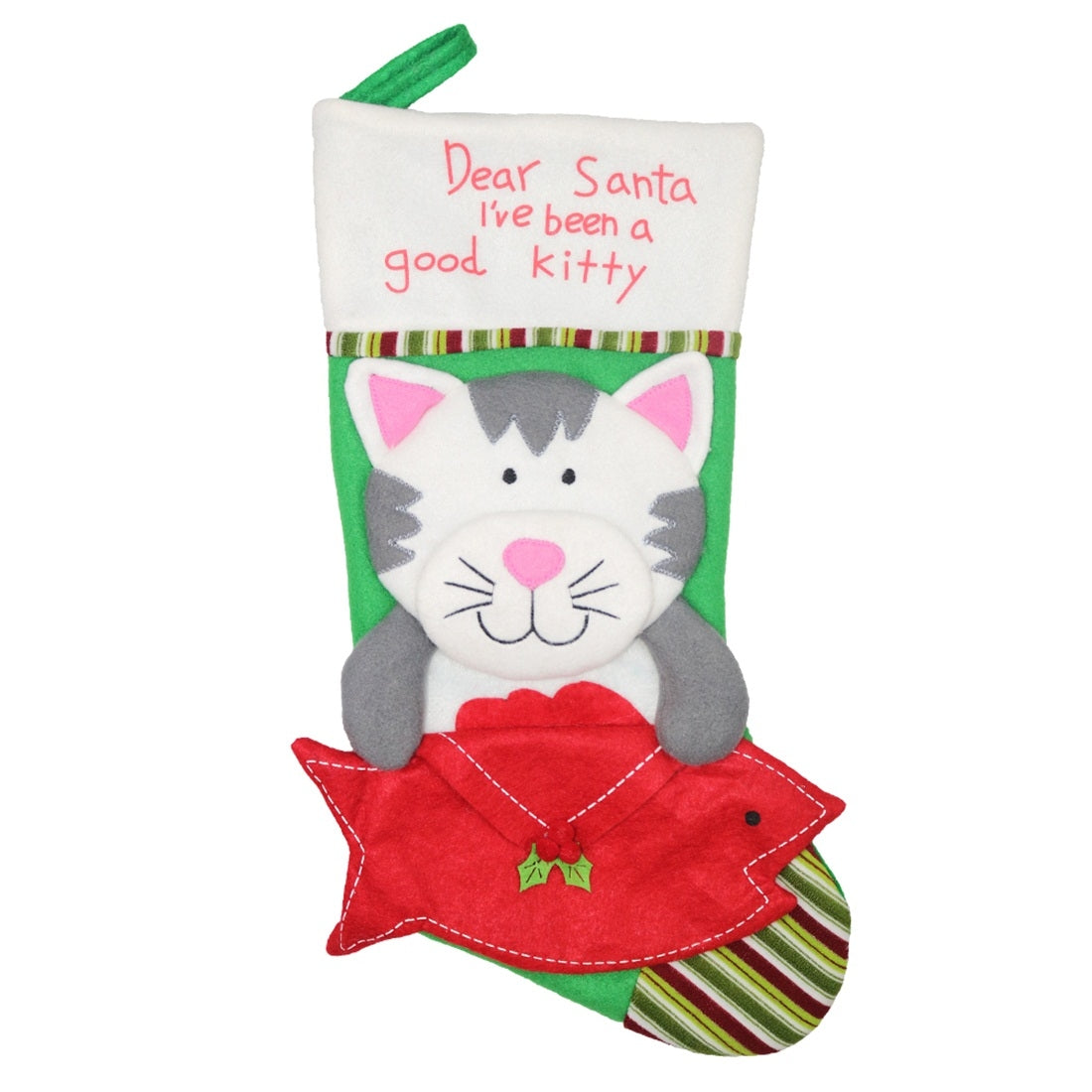 ELECTROPRIME CX20224 Cat Pattern Christmas Sock Gift Bag Christmas Tree Pendant Decoration