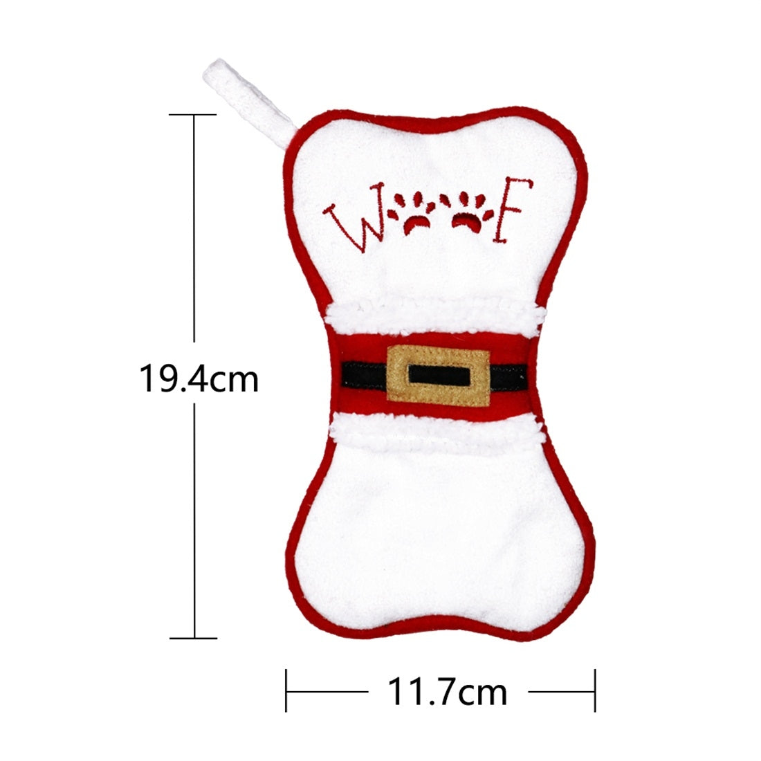 ELECTROPRIME CX20223 Multi-function Bone Shape Christmas Sock Gift Bag Knife Fork Sleeve Christmas Tree Pendant Decoration(White)