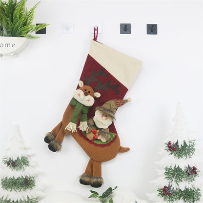 ELECTROPRIME CX20226 Santa Claus Pattern Christmas Sock Gift Bag Christmas Tree Pendant Decoration