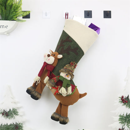 ELECTROPRIME CX20226 Snowman Pattern Christmas Sock Gift Bag Christmas Tree Pendant Decoration