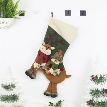 ELECTROPRIME CX20226 Snowman Pattern Christmas Sock Gift Bag Christmas Tree Pendant Decoration