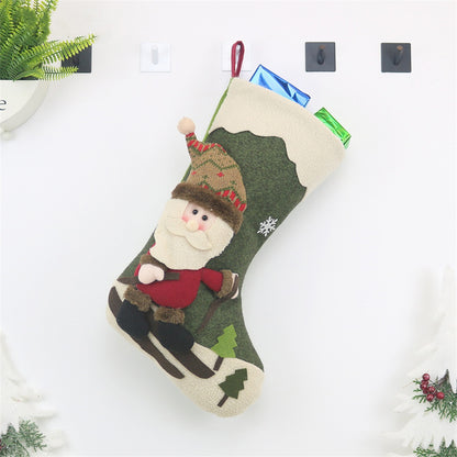 ELECTROPRIME CX20227 Santa Claus Pattern Christmas Sock Gift Bag Christmas Tree Pendant Decoration