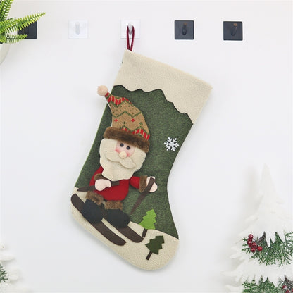 ELECTROPRIME CX20227 Santa Claus Pattern Christmas Sock Gift Bag Christmas Tree Pendant Decoration