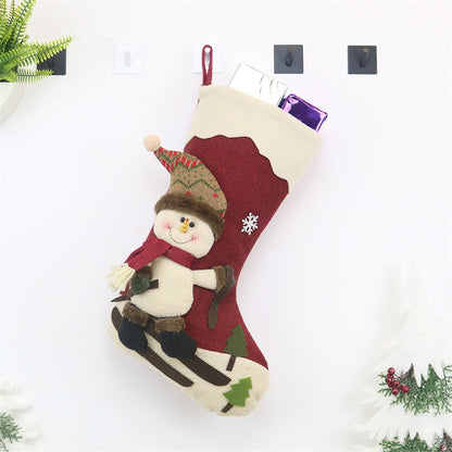 ELECTROPRIME CX20227 Snowman Pattern Christmas Sock Gift Bag Christmas Tree Pendant Decoration