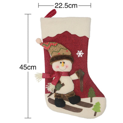 ELECTROPRIME CX20227 Snowman Pattern Christmas Sock Gift Bag Christmas Tree Pendant Decoration
