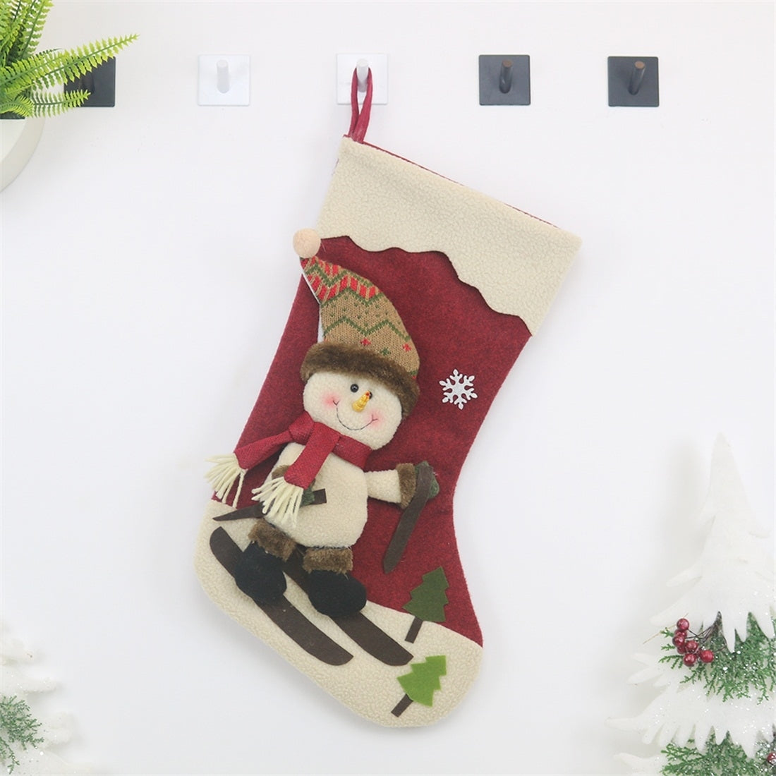 ELECTROPRIME CX20227 Snowman Pattern Christmas Sock Gift Bag Christmas Tree Pendant Decoration