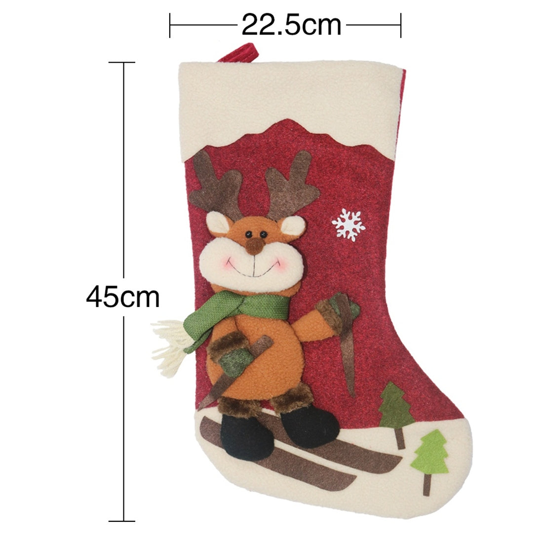 ELECTROPRIME CX20227 Elk Pattern Christmas Sock Gift Bag Christmas Tree Pendant Decoration