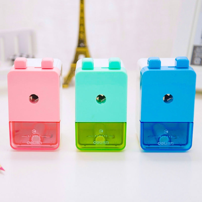 ELECTROPRIME Deli Manual Pencil Sharpener with Auto Suction Function