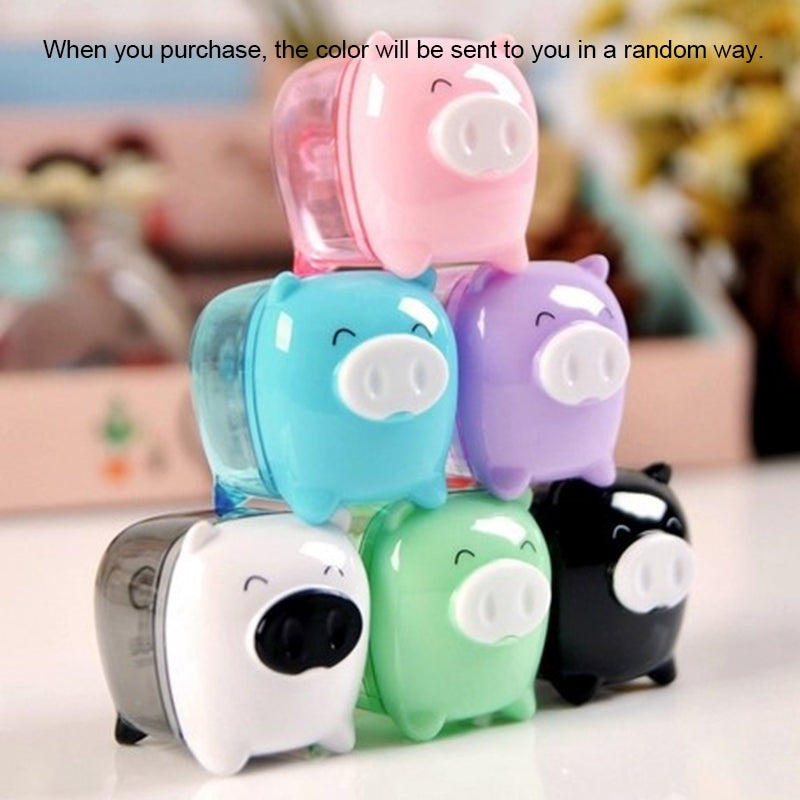 ELECTROPRIME Deli Mini Pig Manual Pencil Sharpeners Kids Friendly at Home Office School, Random Color Delivery