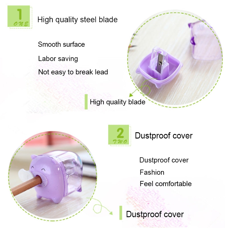 ELECTROPRIME Deli Mini Pig Manual Pencil Sharpeners Kids Friendly at Home Office School, Random Color Delivery