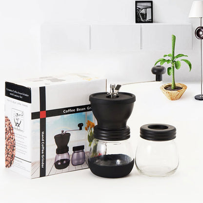 ELECTROPRIME Portable Conical Burr Mill Manual Spice Herbs Hand Grinding Machine Coffee Bean Grinder with Seal Pot
