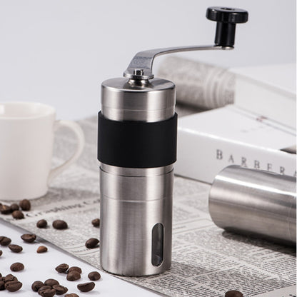 ELECTROPRIME Portable Conical Burr Mill Manual Stainless Steel Hand Crank Coffee Bean Grinder with Silicone Ring, Capacity: 40g