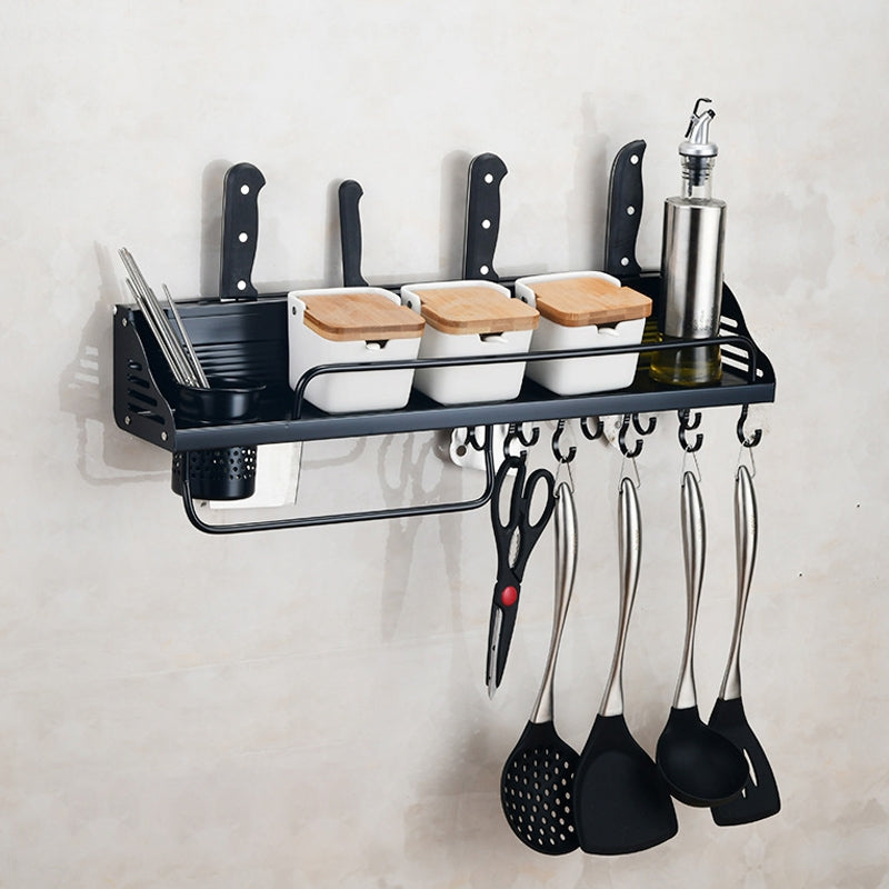 ELECTROPRIME A Version 60cm 1 Cup  10 Hooks Kitchen Multi-function Wall-mounted Condiment Holder Storage Rack