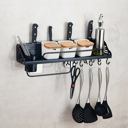 ELECTROPRIME A Version 60cm 1 Cup  10 Hooks Kitchen Multi-function Wall-mounted Condiment Holder Storage Rack
