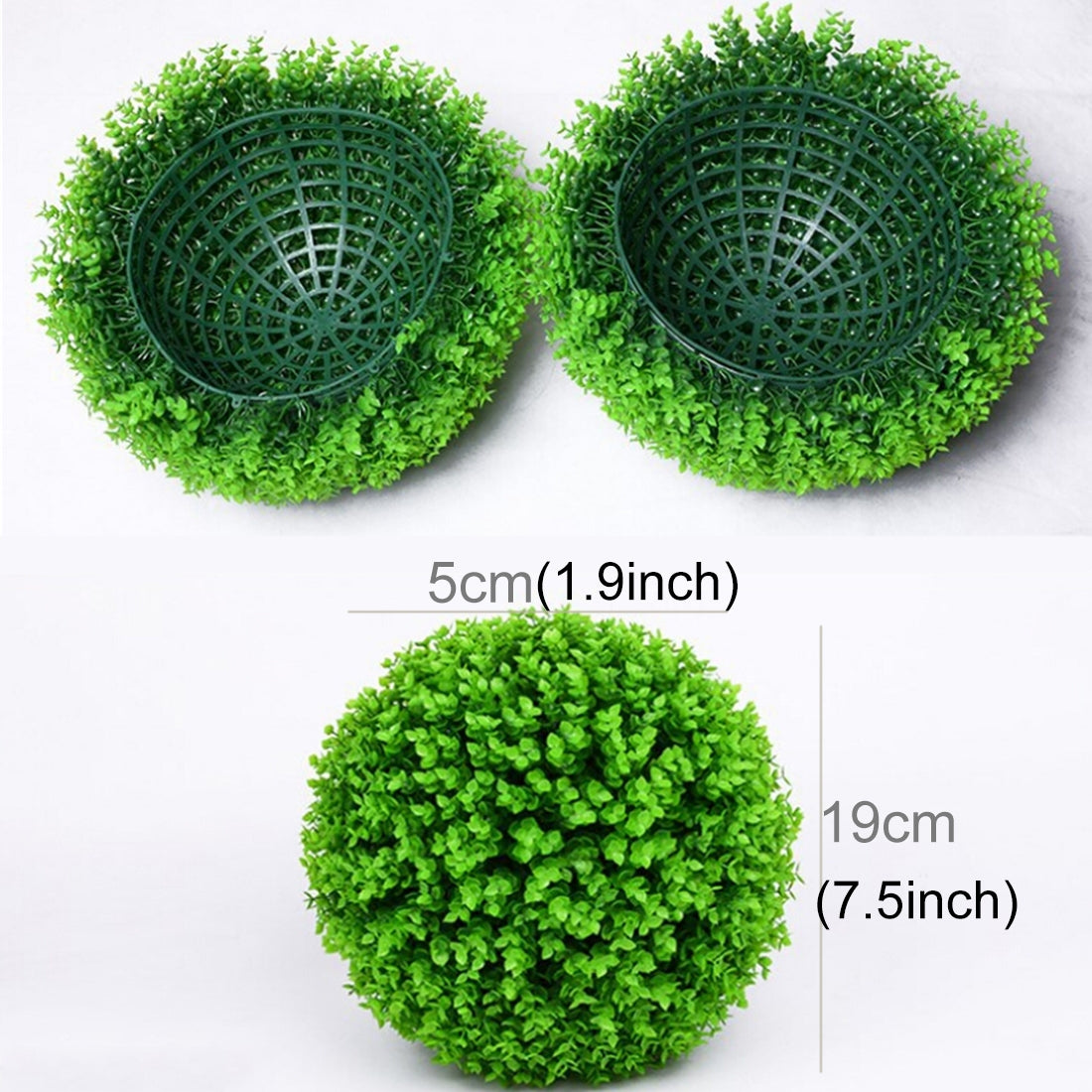 ELECTROPRIME Artificial Green Eucalyptus Plant Ball Tree Wedding Event Home Outdoor Decoration Hanging Ornament, Diameter: 7.5 inch