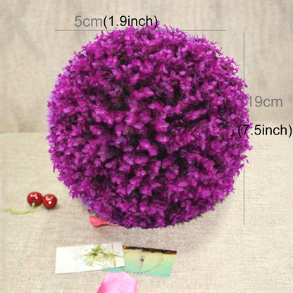ELECTROPRIME Artificial Purple Eucalyptus Plant Ball Tree Wedding Event Home Outdoor Decoration Hanging Ornament, Diameter: 7.5 inch