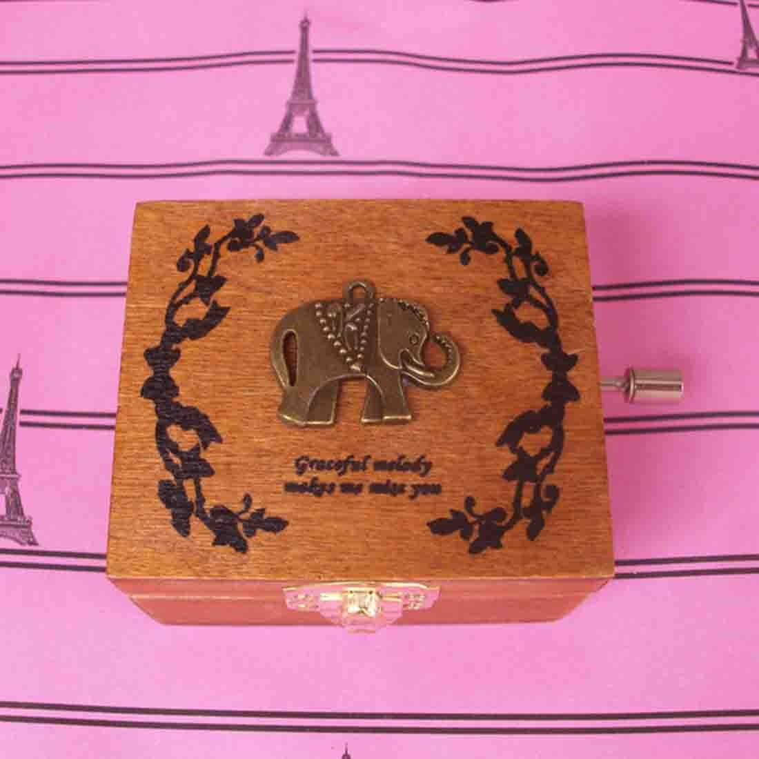 ELECTROPRIME Home Decor Creative Exquisite Retro Wooden Birthday Decorations Music Box, Random Style Delivery