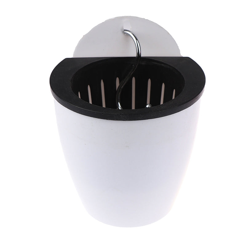 ELECTROPRIME Self-Watering Planter Grow Plants Lazy Flower Pots Wall-hanging Round Resin Plastic Flower Pots, Size: 13x8.5x13cm(White)