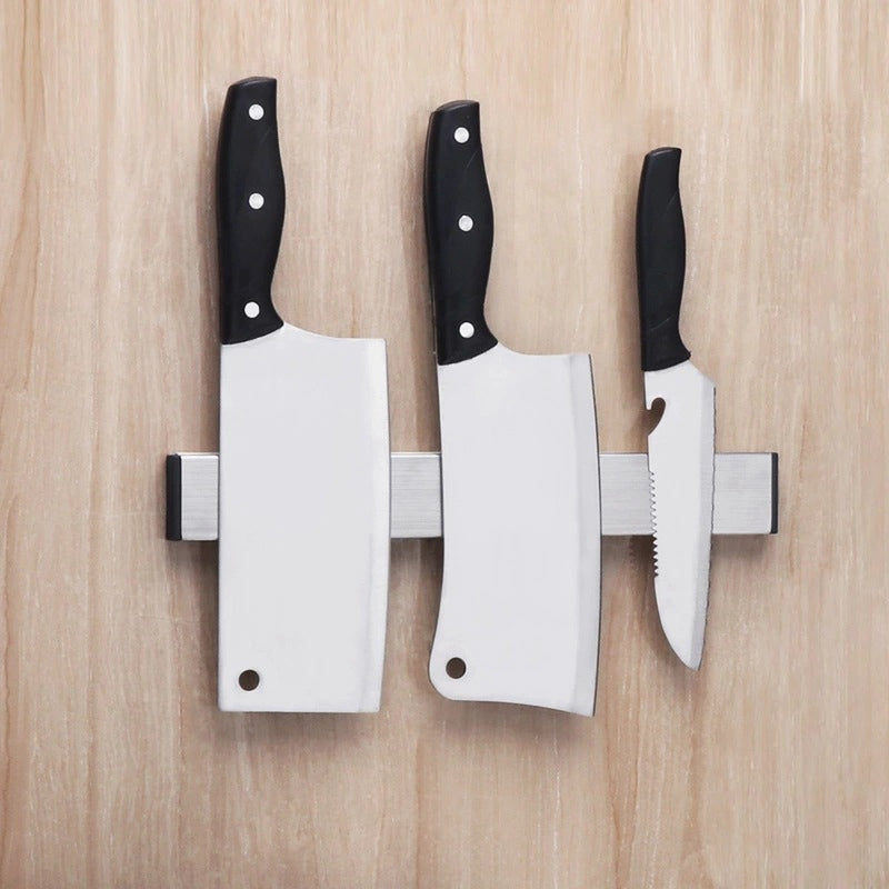 ELECTROPRIME Kitchen Free Punching Wall-mounted 304 Stainless Steel Magnetic Knife Holder, Size:31x4x1.5cm