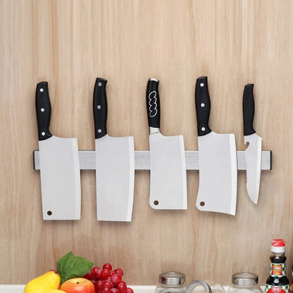 ELECTROPRIME Kitchen Free Punching Wall-mounted 304 Stainless Steel Magnetic Knife Holder, Size:51x4x1.5cm