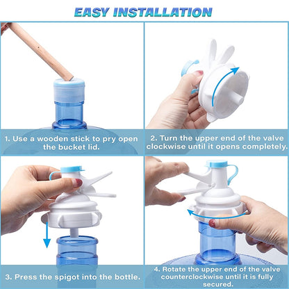 ELECTROPRIME PP Water Bottle Faucet Dispenser Valve for 55mm Crown Top Bottle with Dustproof Cover
